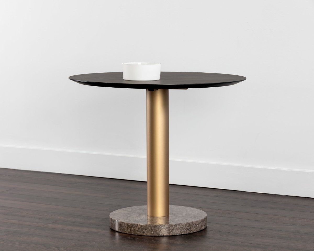 Sunpan Monaco Bistro Table - Gold - Grey Marble / Charcoal Grey - 35.5" - 105878 - Sunpan - $1558.00