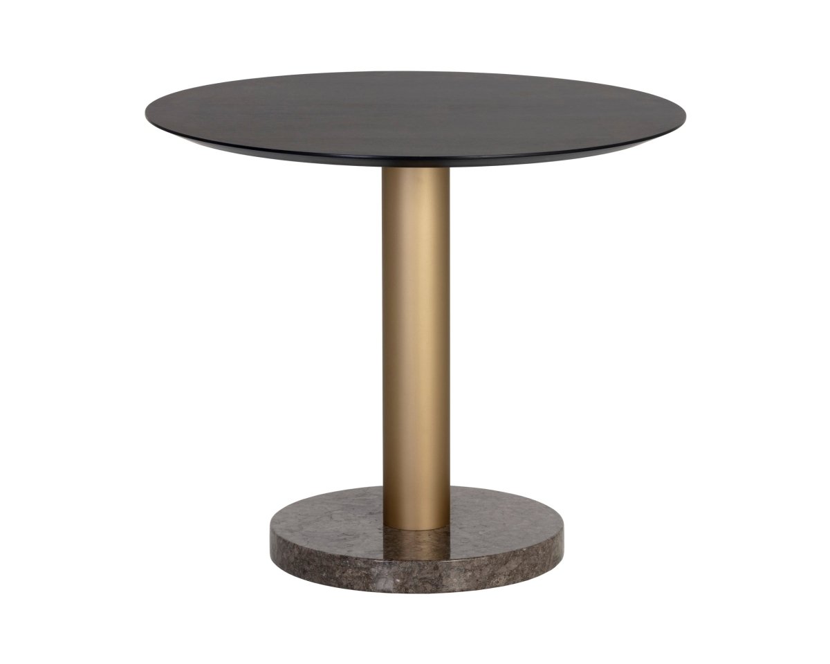 Sunpan Monaco Bistro Table - Gold - Grey Marble / Charcoal Grey - 35.5" - 105878 - Sunpan - $1558.00