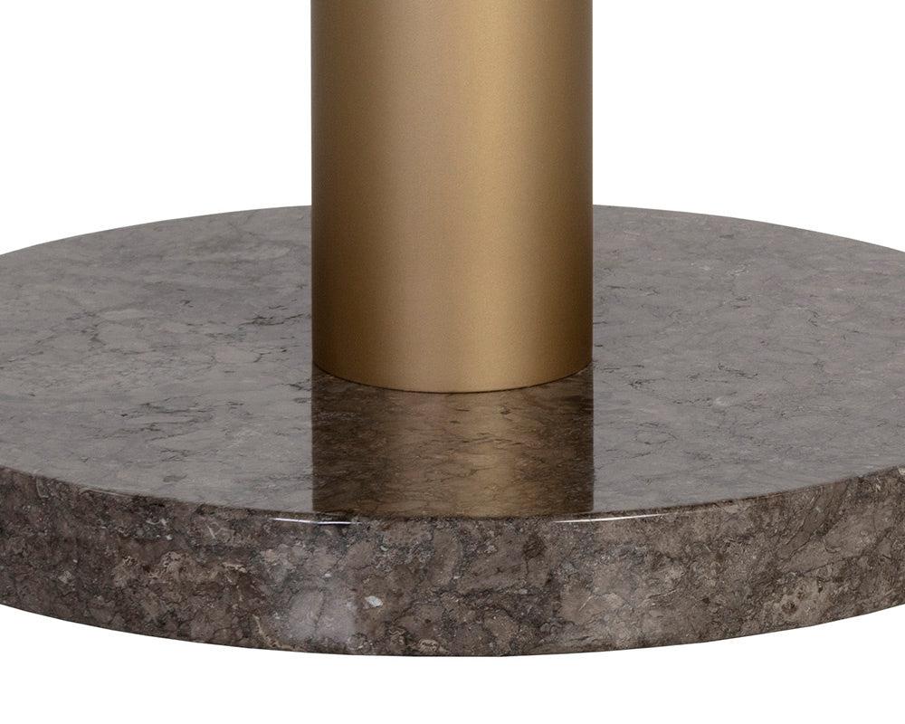 Sunpan Monaco Bistro Table - Gold - Grey Marble / Charcoal Grey - 35.5" - 105878 - Sunpan - $1558.00