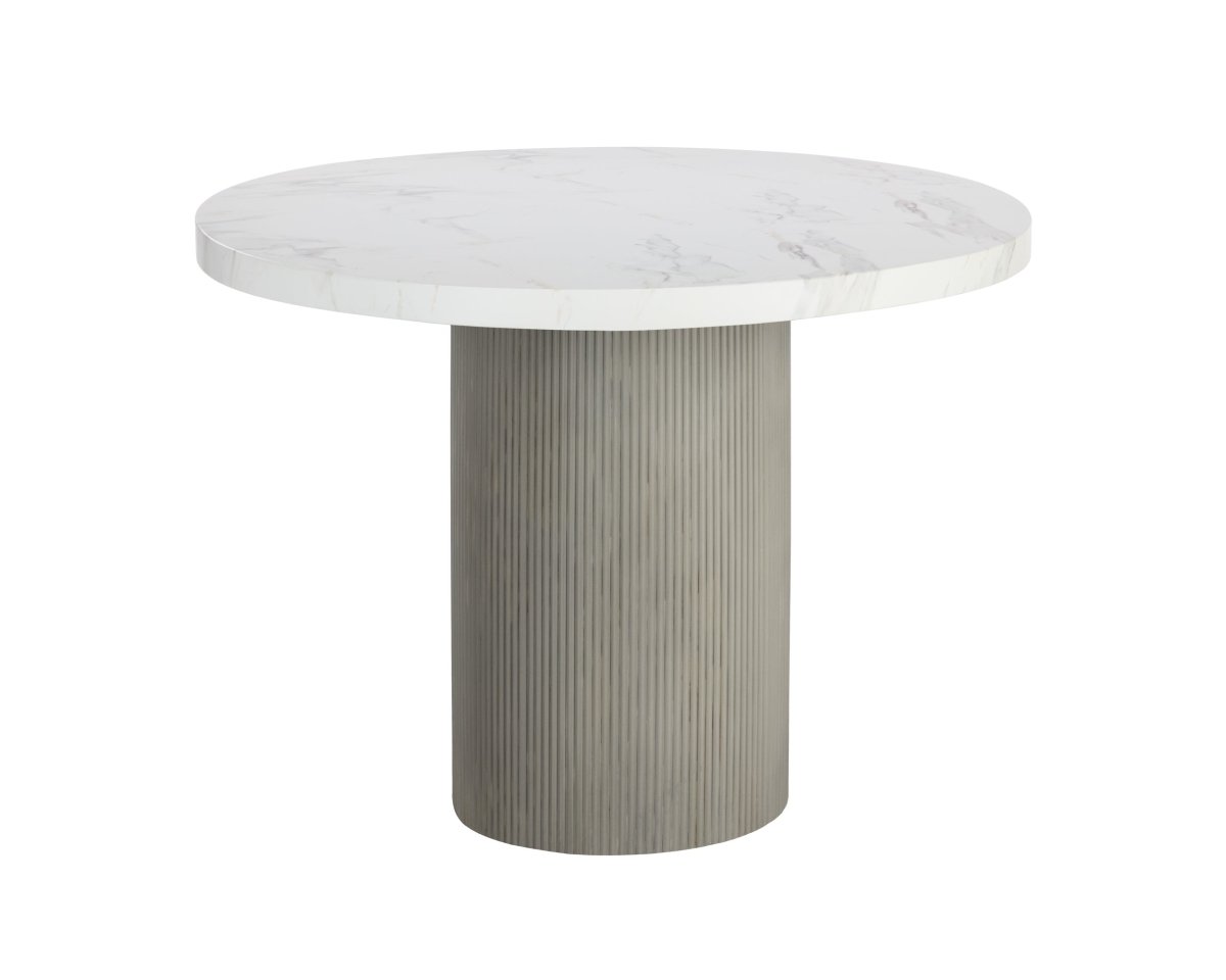 Sunpan Nicolette Dining Table - Light Grey - Marble Look - 40" - 110477 - Sunpan - $2798.00