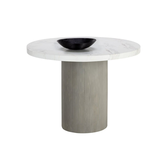 Sunpan Nicolette Dining Table - Light Grey - Marble Look - 40" - 110477 - Sunpan - $2798.00