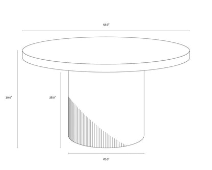 Sunpan Nicolette Dining Table - Light Grey - Marble Look - 55" - 110480 - Sunpan - $3798.00