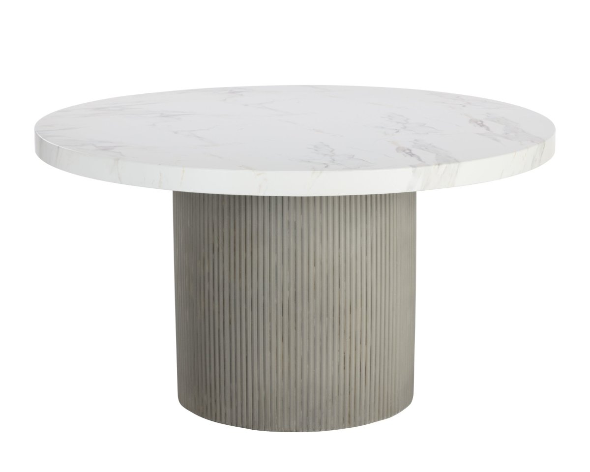 Sunpan Nicolette Dining Table - Light Grey - Marble Look - 55" - 110480 - Sunpan - $3798.00
