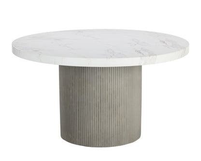 Sunpan Nicolette Dining Table - Light Grey - Marble Look - 55" - 110480 - Sunpan - $3798.00