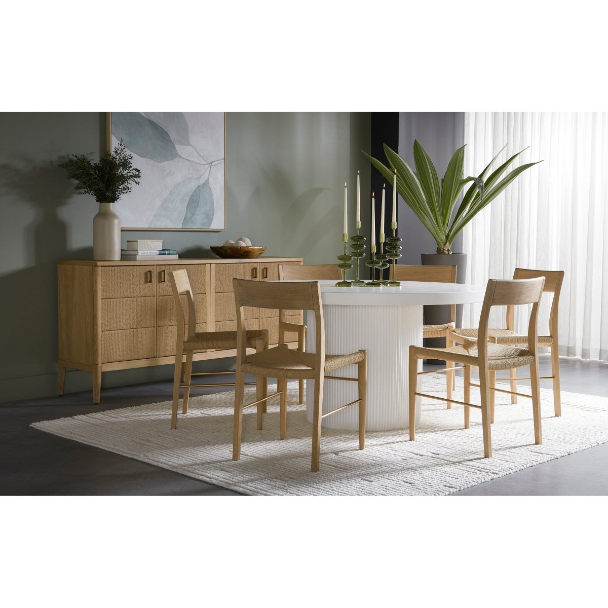 Sunpan Nicolette Dining Table - White - 55" - 109643 - Sunpan - $2398.00
