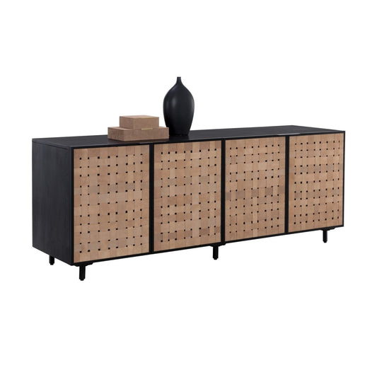 Sunpan Omari Sideboard - Large - Suede Light Tan Leather - 110770 - Sunpan - $3598.00