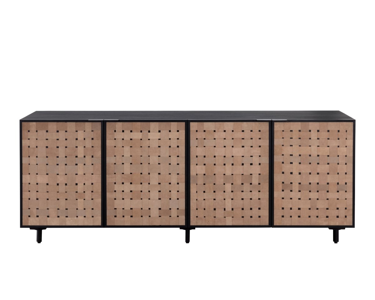 Sunpan Omari Sideboard - Large - Suede Light Tan Leather - 110770 - Sunpan - $3598.00