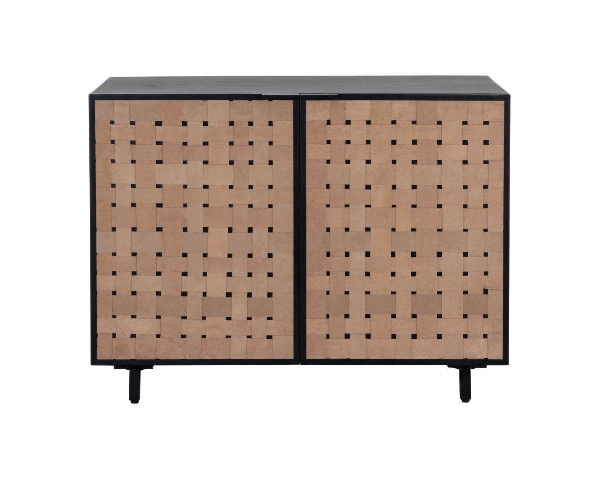 Sunpan Omari Sideboard - Small - Suede Light Tan Leather - 110769 - Sunpan - $1798.00