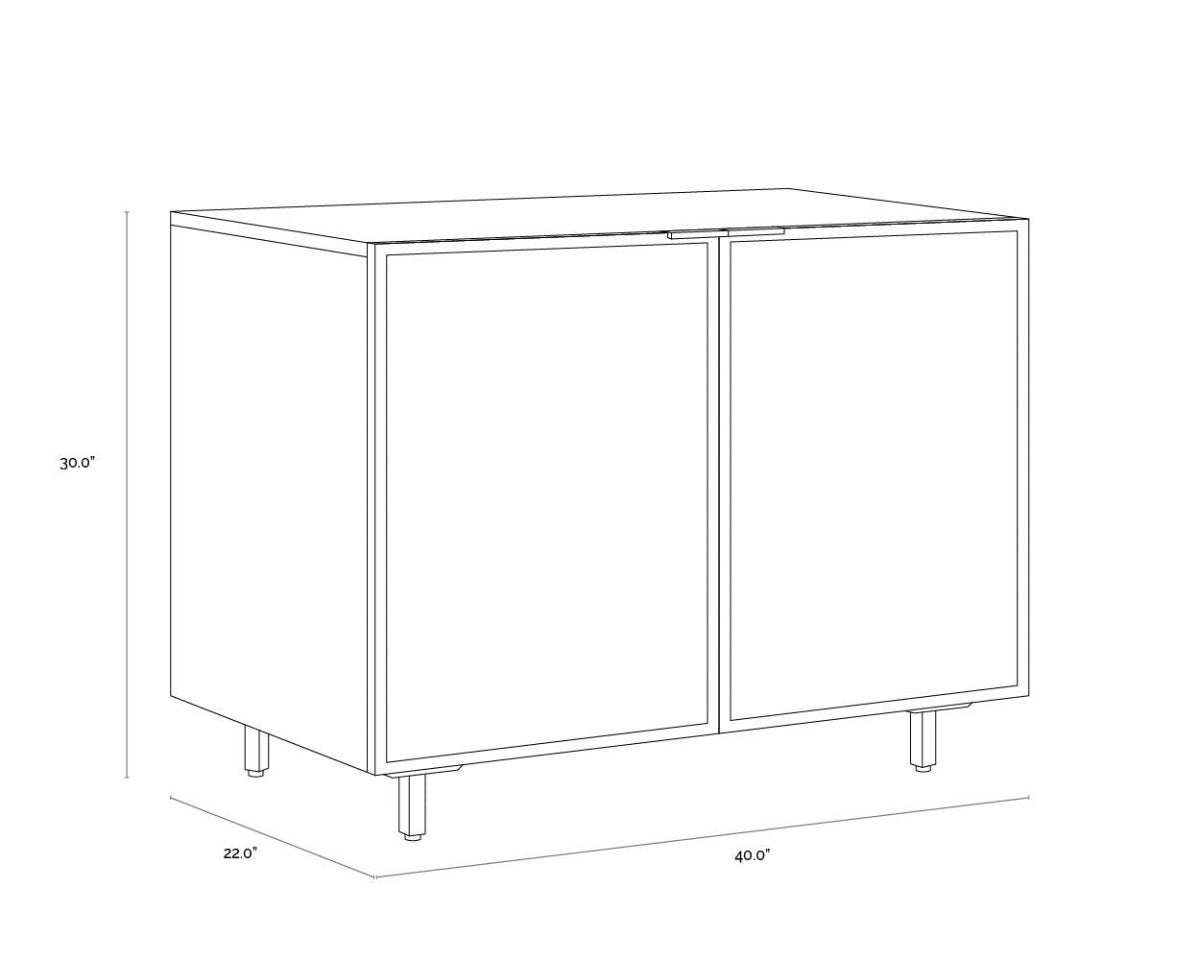 Sunpan Omari Sideboard - Small - Suede Light Tan Leather - 110769 - Sunpan - $1798.00