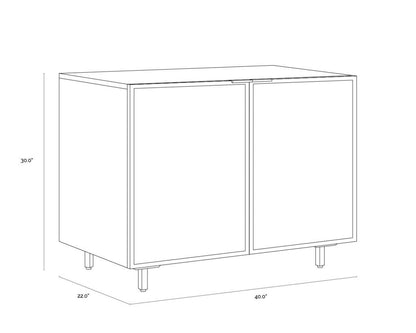 Sunpan Omari Sideboard - Small - Suede Light Tan Leather - 110769 - Sunpan - $1798.00