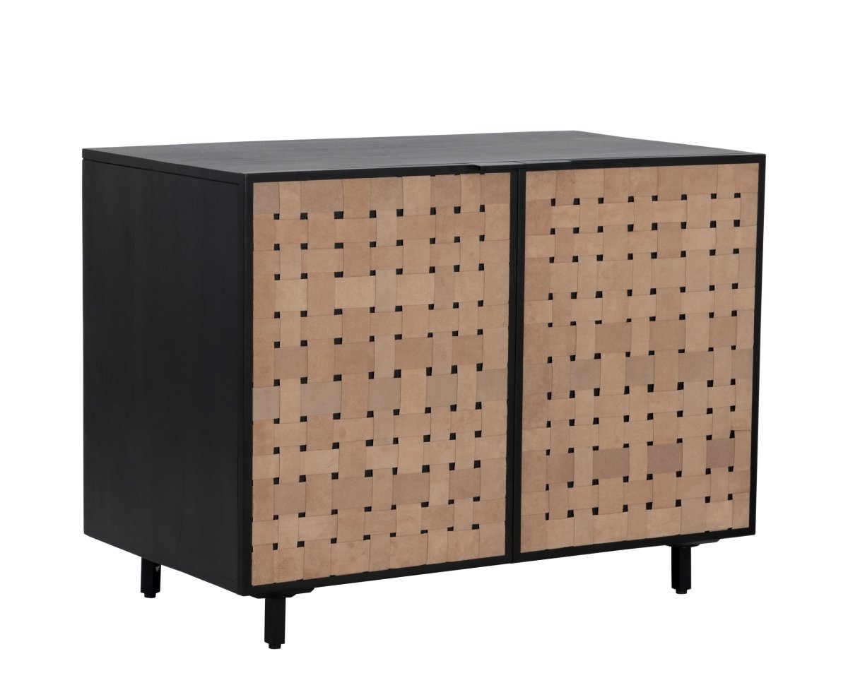 Sunpan Omari Sideboard - Small - Suede Light Tan Leather - 110769 - Sunpan - $1798.00