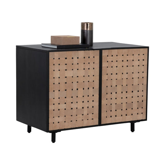 Sunpan Omari Sideboard - Small - Suede Light Tan Leather - 110769 - Sunpan - $1798.00