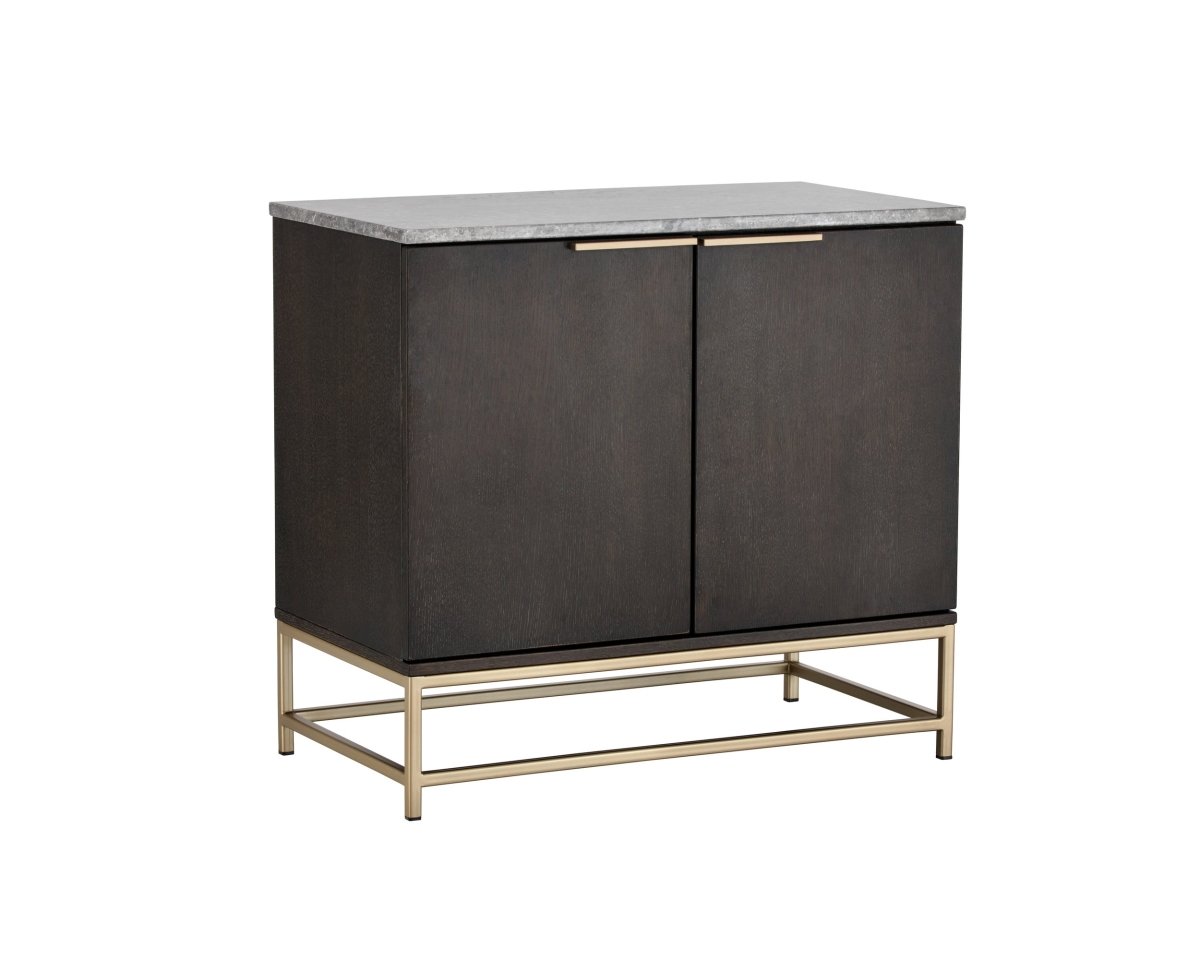 Sunpan Rebel Sideboard - Small - Gold - Grey Marble / Charcoal Grey - 104613 - Sunpan - $1398.00