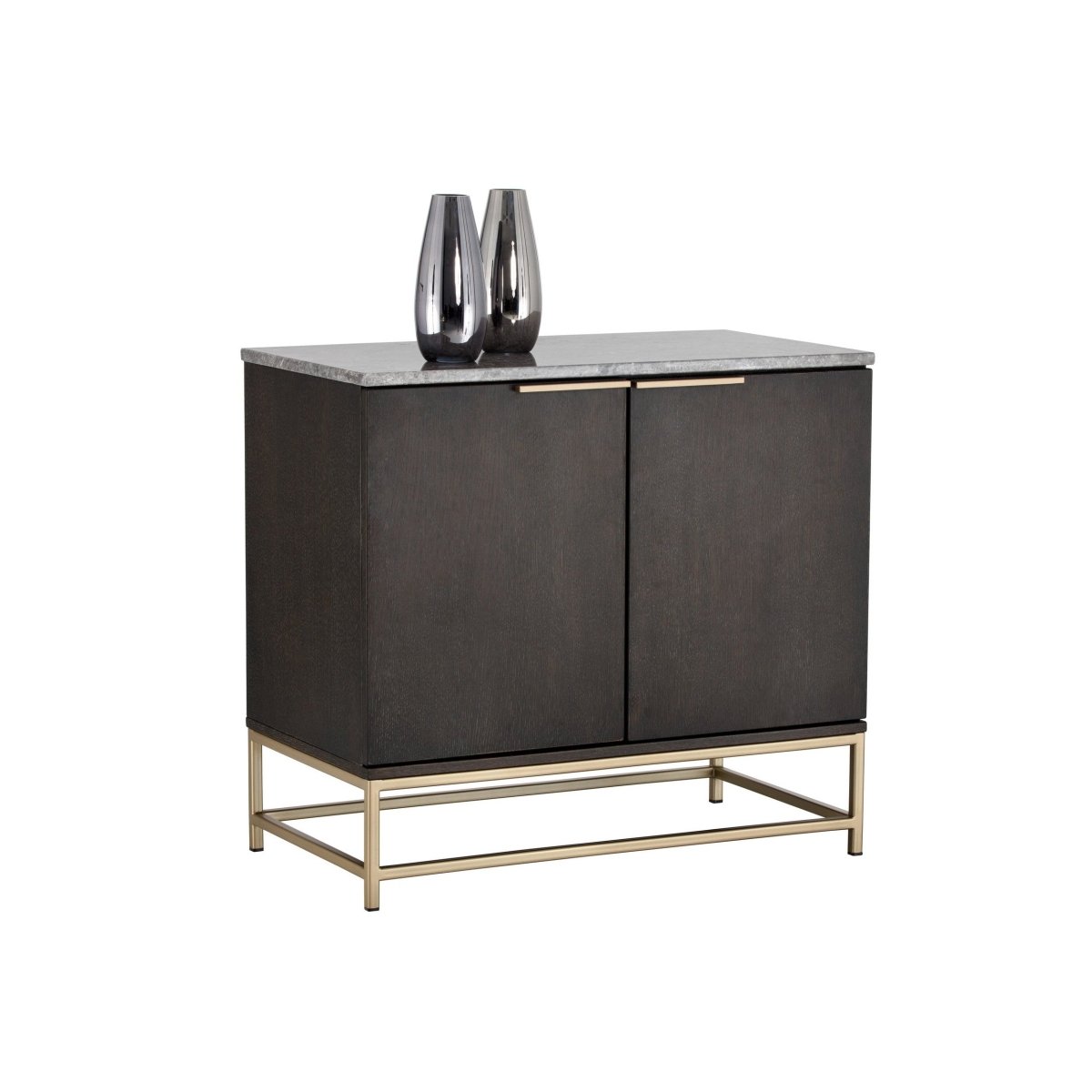 Sunpan Rebel Sideboard - Small - Gold - Grey Marble / Charcoal Grey - 104613 - Sunpan - $1398.00