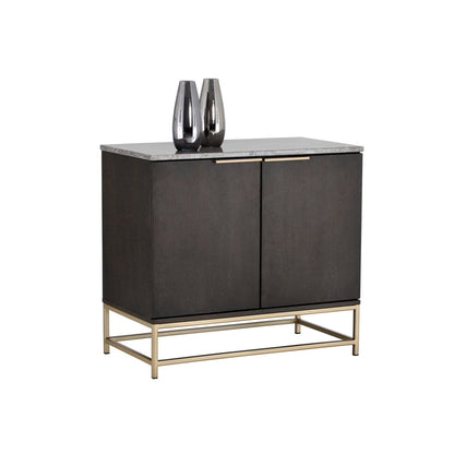 Sunpan Rebel Sideboard - Small - Gold - Grey Marble / Charcoal Grey - 104613 - Sunpan - $1398.00