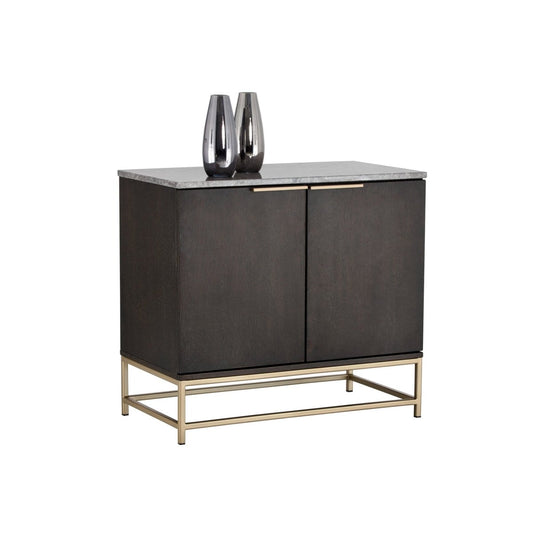 Sunpan Rebel Sideboard - Small - Gold - Grey Marble / Charcoal Grey - 104613 - Sunpan - $1398.00