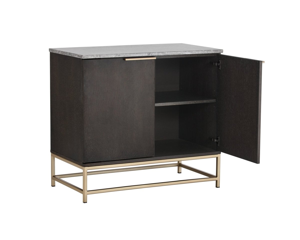 Sunpan Rebel Sideboard - Small - Gold - Grey Marble / Charcoal Grey - 104613 - Sunpan - $1398.00