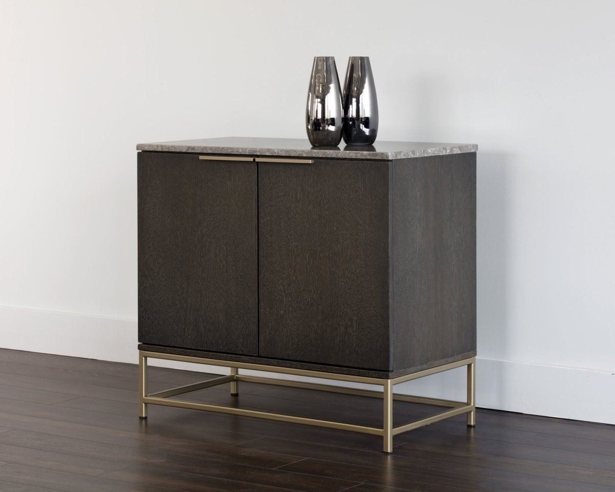 Sunpan Rebel Sideboard - Small - Gold - Grey Marble / Charcoal Grey - 104613 - Sunpan - $1398.00