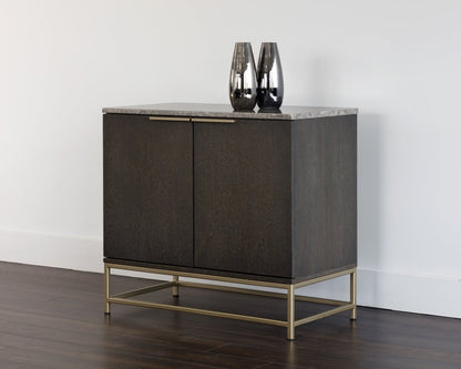 Sunpan Rebel Sideboard - Small - Gold - Grey Marble / Charcoal Grey - 104613 - Sunpan - $1398.00