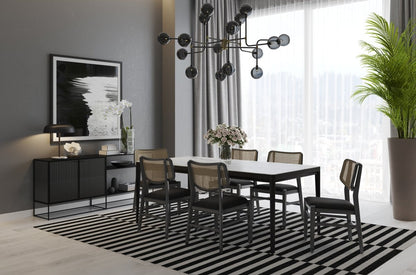 Sunpan Rectangle Ceramic Modern Queens Dining Table - 78.75" - Seats 6 - 105749 - Sunpan - $2598.00