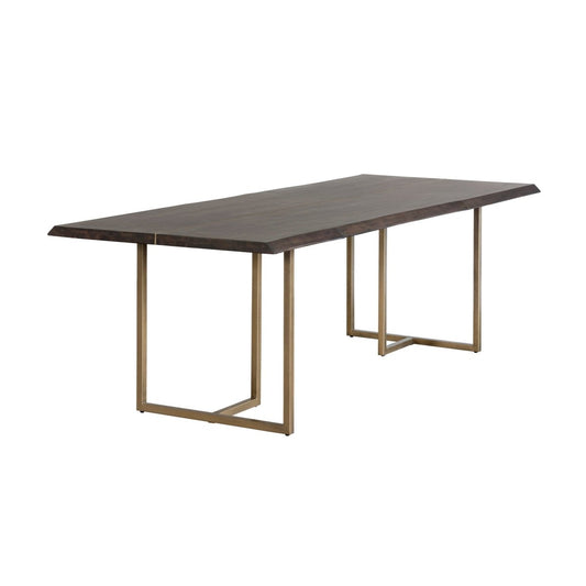 Sunpan Rectangle Classic Donnelly Dining Table - Antique Brass - Dark Mango - 95" - Seats 8 - 103315 - Sunpan - $1798.00