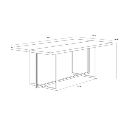 Sunpan Rectangle Classic Jade Dining Table - Antique Brass - Dark Mango - 79" - Seats 6 - 102928 - Sunpan - $1198.00