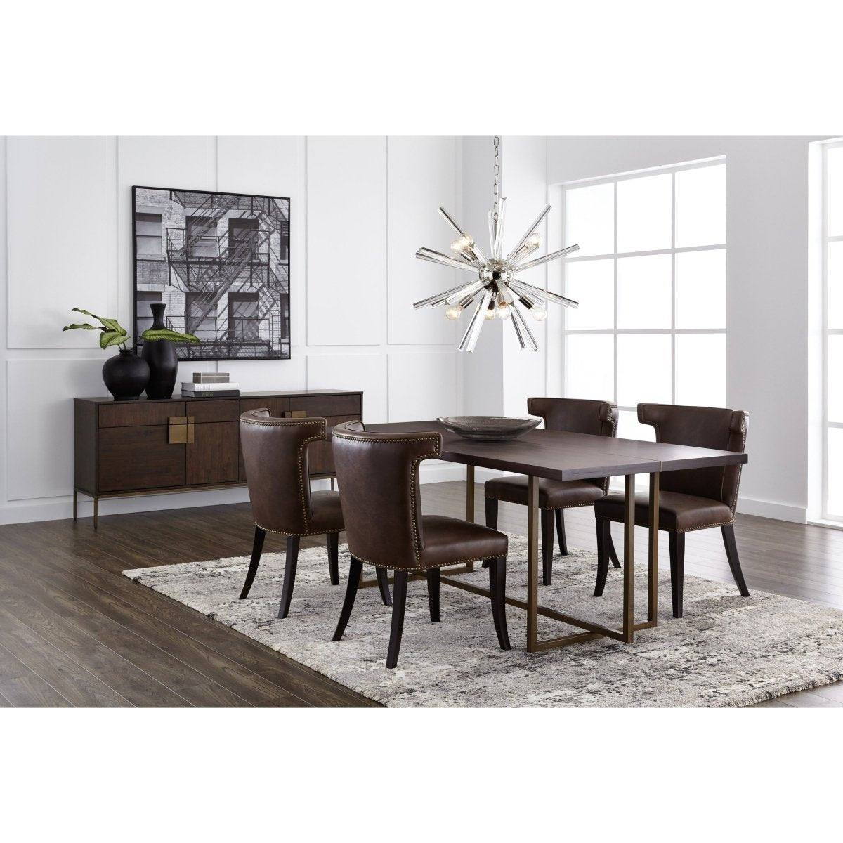 Sunpan Rectangle Classic Jade Dining Table - Antique Brass - Dark Mango - 79" - Seats 6 - 102928 - Sunpan - $1198.00