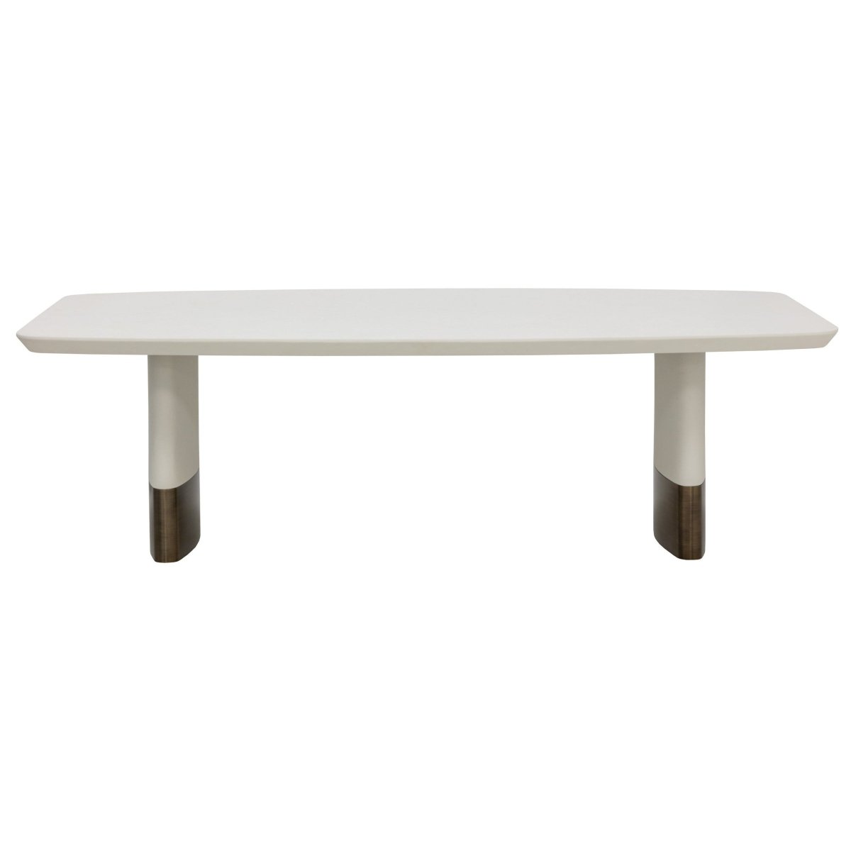 Sunpan Rectangle Contemporary Calida Dining Table - 98", White, Faux Leather, Seats 8 - 111381 - Sunpan - $3998.00
