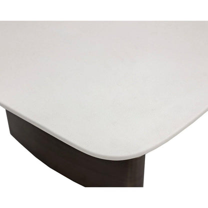 Sunpan Rectangle Contemporary Calida Dining Table - 98", White, Faux Leather, Seats 8 - 111381 - Sunpan - $3998.00
