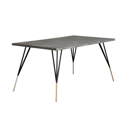 Sunpan Rectangle Mid-Century Modern Midori Dining Table - 59" - Grey - Concrete - Seats 6 - 101900 - Sunpan - $998.00