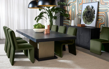 Sunpan Rectangle Modern Judson Dining Table - 100" - Black - Wood - Seats 8 - 111418 - Sunpan - $3198.00