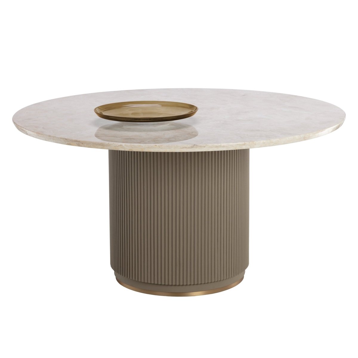 Sunpan Round Contemporary Cataldi Dining Table - 59", Marble, Cream, Seats 6 - 111118 - Sunpan - $4998.00
