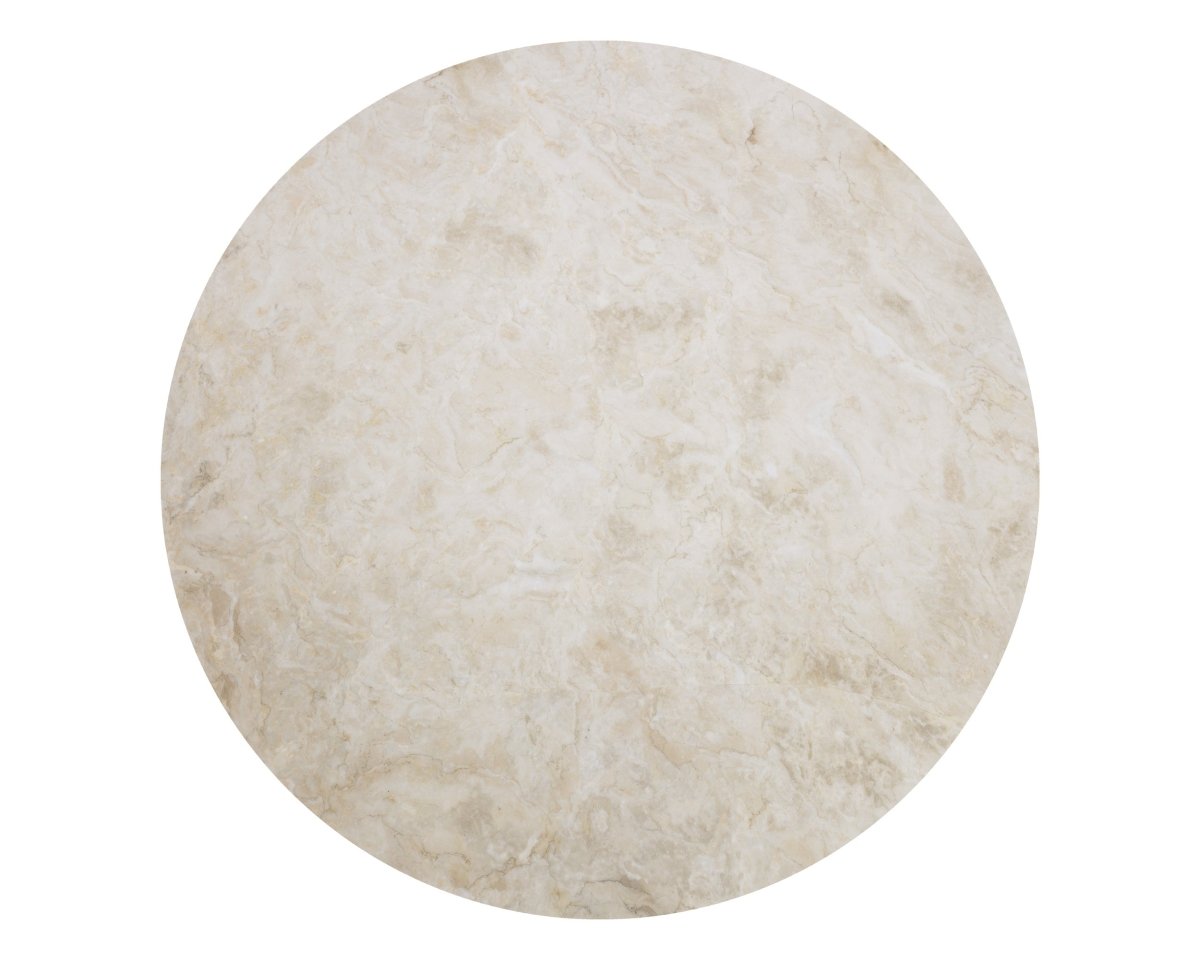 Sunpan Round Contemporary Cataldi Dining Table - 59", Marble, Cream, Seats 6 - 111118 - Sunpan - $4998.00