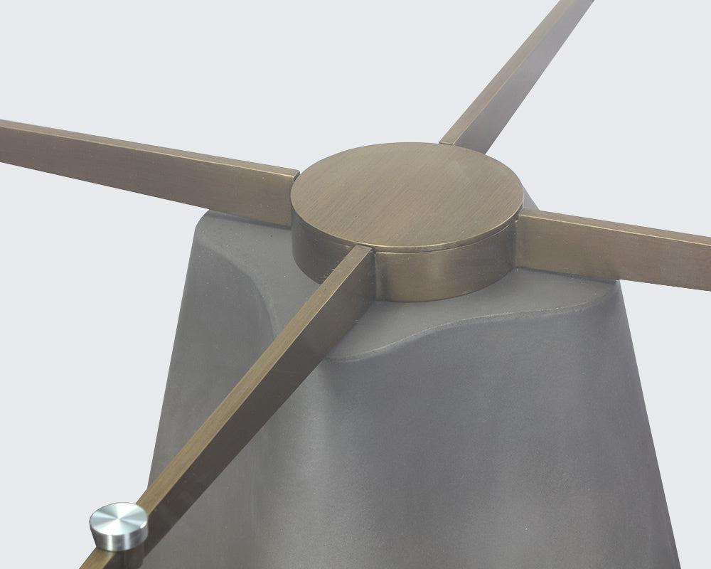 Sunpan Round Glass Modern Moda Dining Table - Grey - 55" - Seats 6 - 108031 - Sunpan - $1998.00