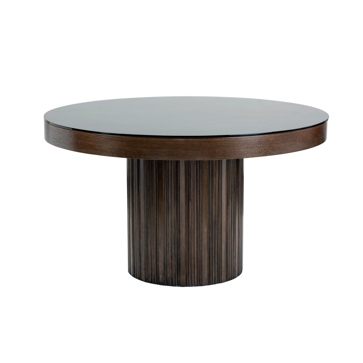 Sunpan Round Global Traveler Jakarta Dining Table - 51" - Glass - Black and Brown - Seats 4 - 101073 - Sunpan - $2098.00
