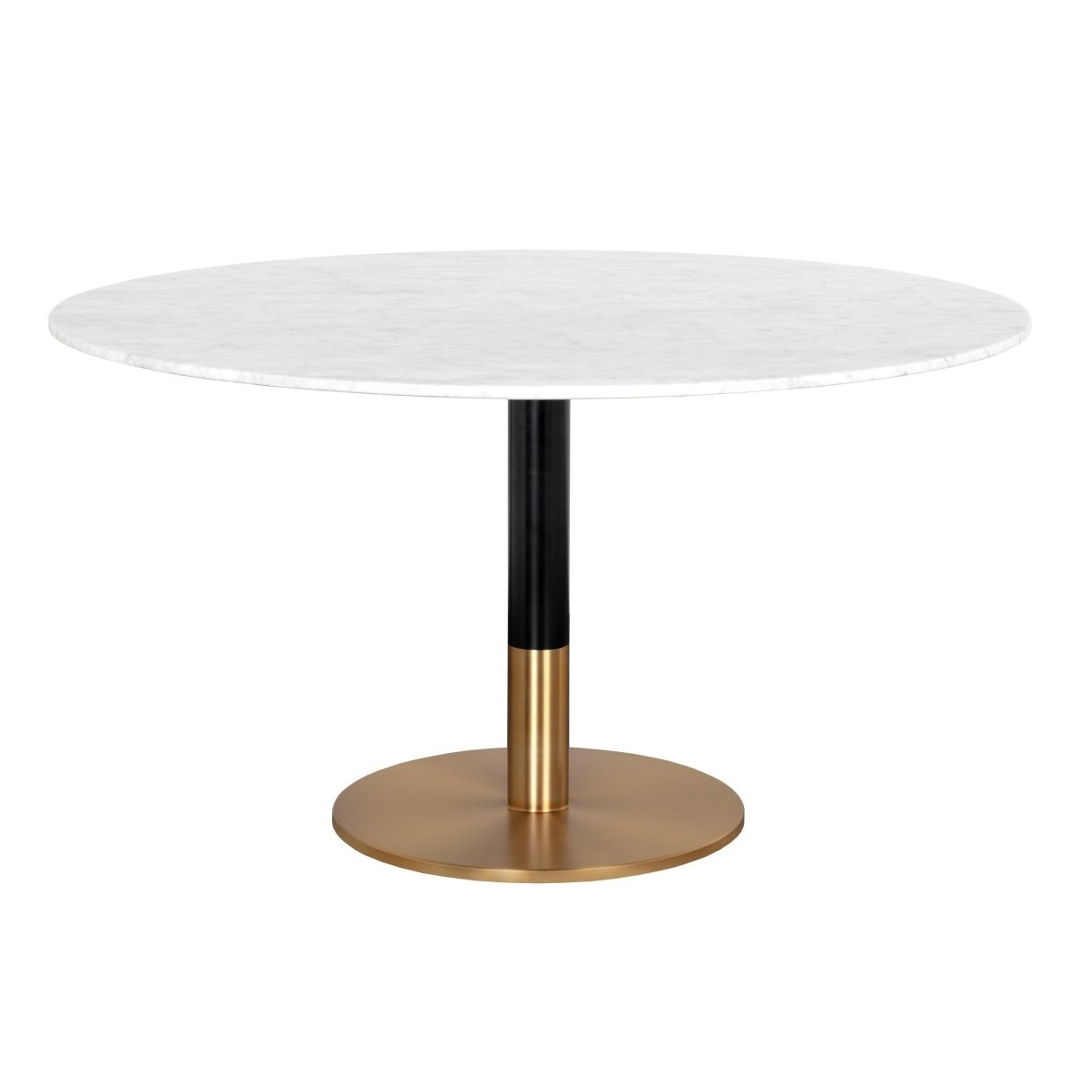 Sunpan Round Massie Art Deco Dining Table - White Marble - 54" - Seats 6 - 108763 - Sunpan - $4998.00