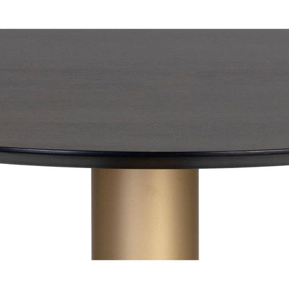 Sunpan Round Modern Monaco Dining Table - Gold - Grey Marble / Charcoal Grey - 48" Seats 4 - 105882 - Sunpan - $1998.00