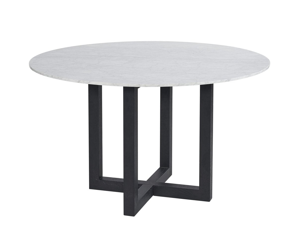 Sunpan Round Modern White Marble Zola Dining Table - 51.25" - Seats 4 - 105440 - Sunpan - $3398.00