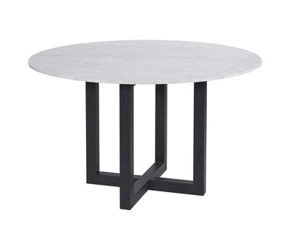 Sunpan Round Modern White Marble Zola Dining Table - 51.25" - Seats 4 - 105440 - Sunpan - $3398.00