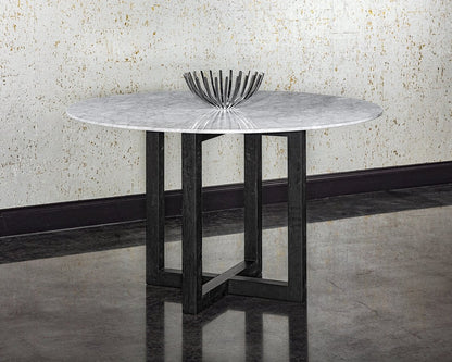 Sunpan Round Modern White Marble Zola Dining Table - 51.25" - Seats 4 - 105440 - Sunpan - $3398.00