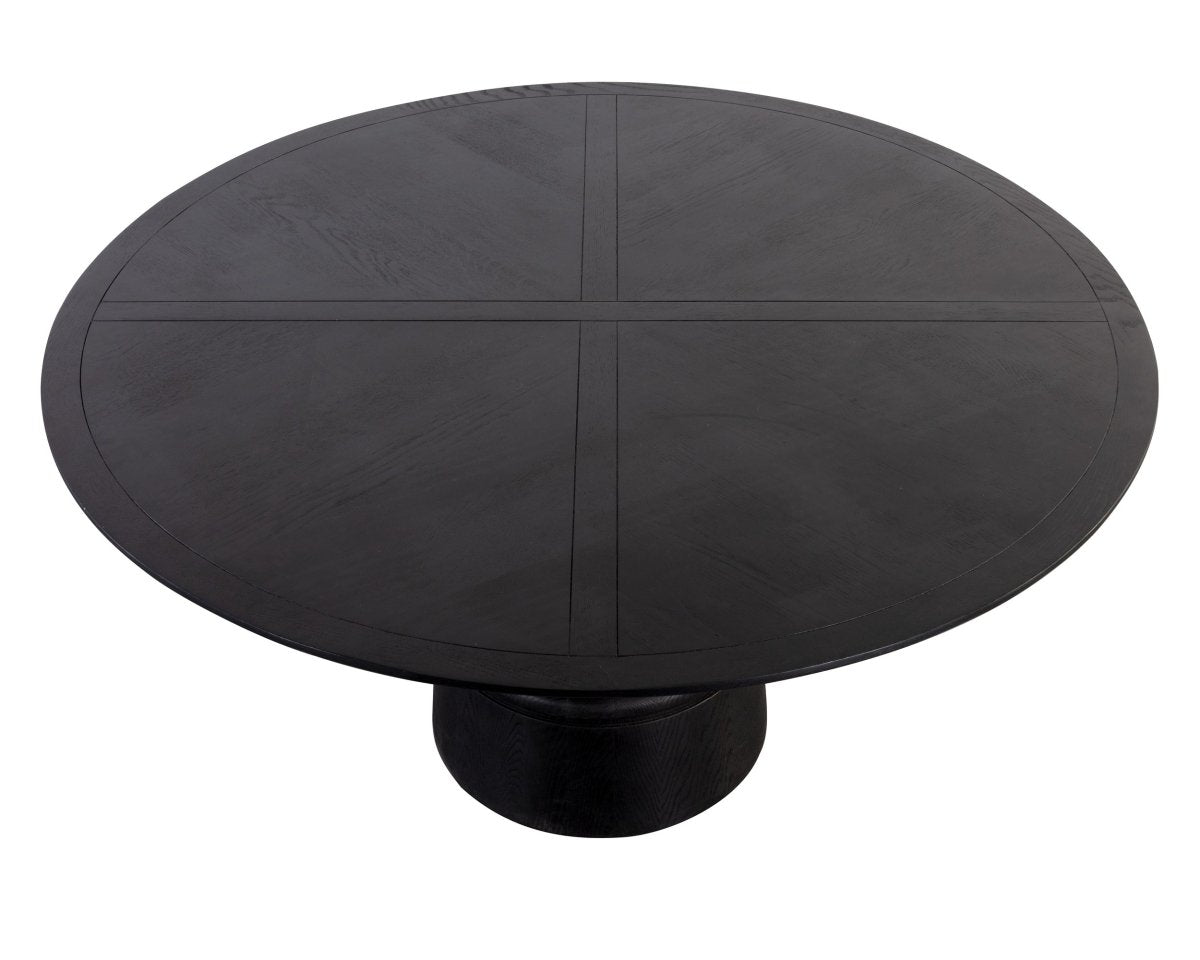 Sunpan Round Solid Wood Global Traveler Quinton Dining Table - 60" - Black - Seats 6 - 111417 - Sunpan - $2998.00