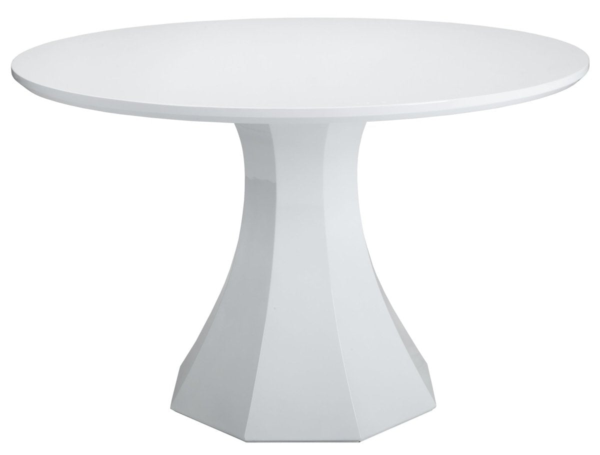 Sunpan Round White Modern Sanara Dining Table - 47.5" - Wood - Seats 4 - 71121-S - Sunpan - $1998.00
