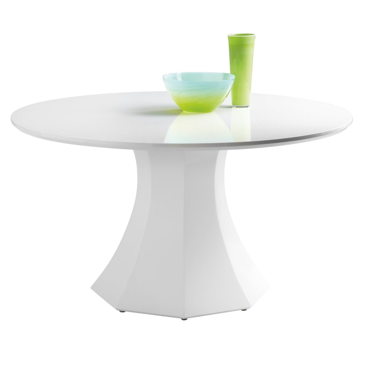 Sunpan Round White Modern Sanara Dining Table - 55" - Wood - Seats 4 - 81121 - Sunpan - $2398.00