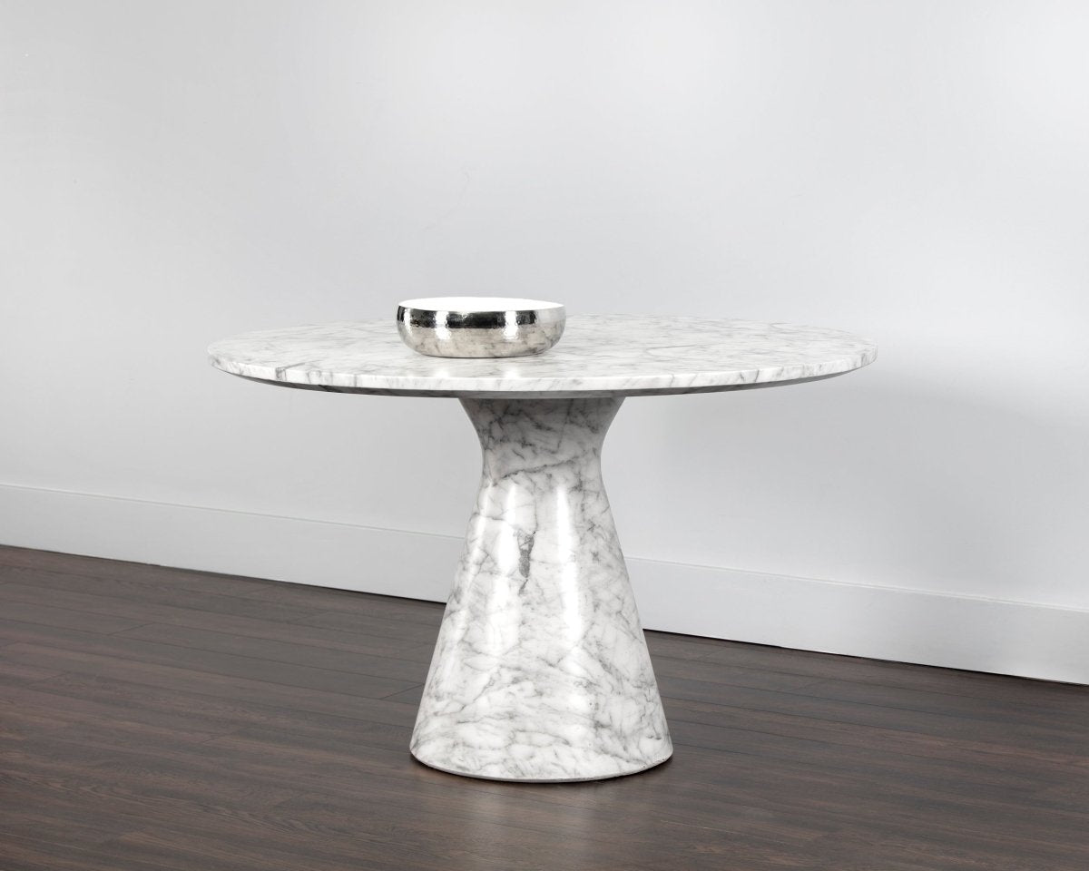 Sunpan Shelburne Dining Table - Marble Look - White - 47" - 106642 - Sunpan - $3998.00