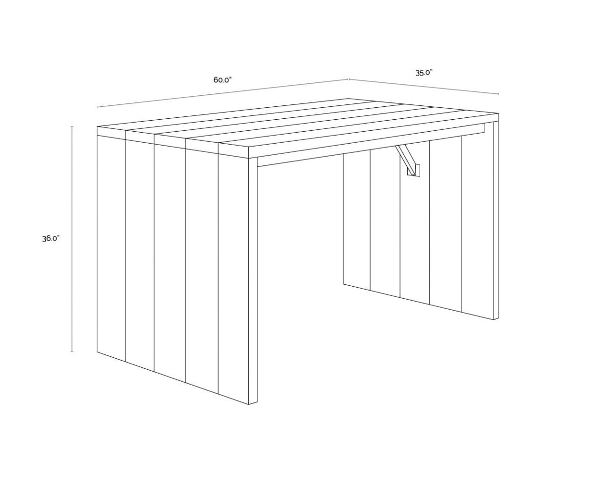 Sunpan Viga Counter Table - Natural - 109531 - Sunpan - $3998.00